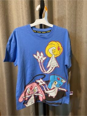 POKEMON Blue Kids Graphic Tee with Yellow, Pink &‎ Light Blue